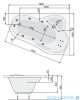 Poolspa Wanna asymetryczna LEDA 160x100 prawa + hydromasaż Smart 2 PHAH510ST2C0000